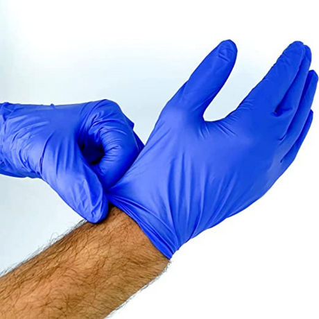 Blue Nitrile Gloves - Medical Grade and Food Safe  - Box of 100