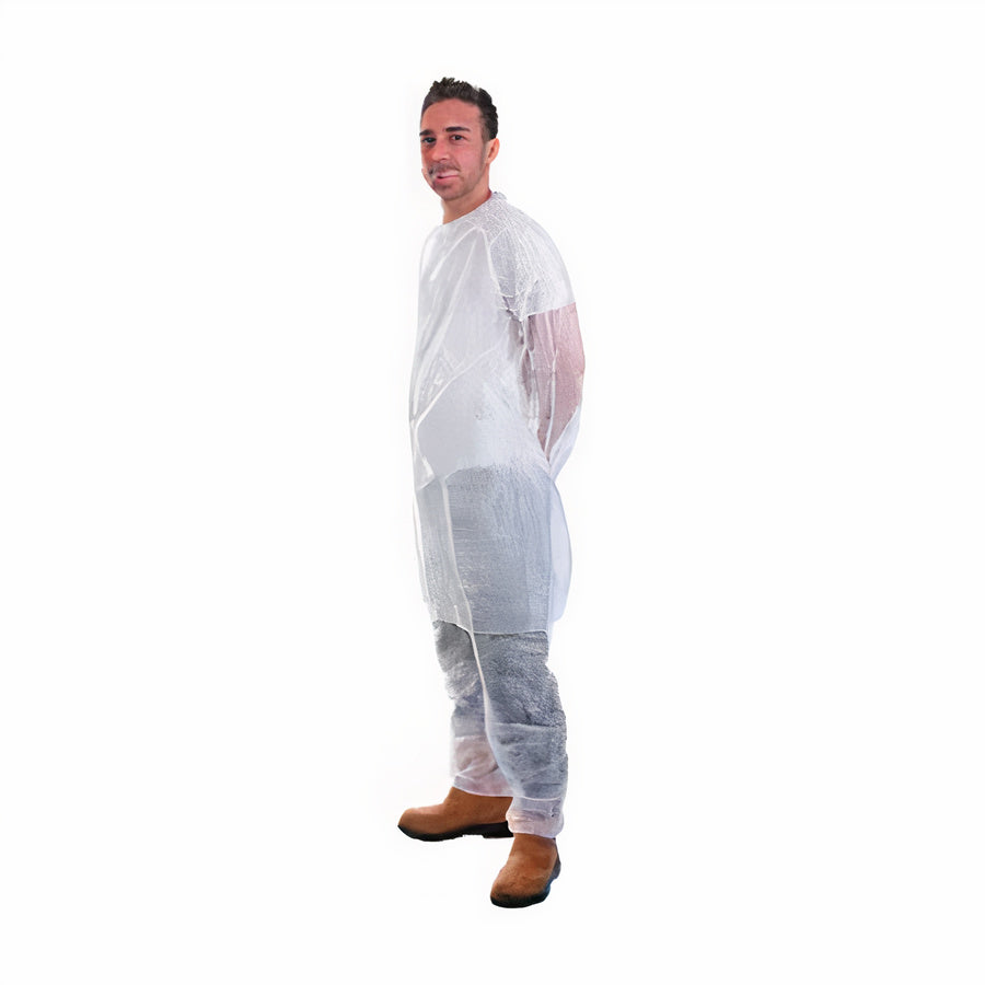 SuperTouch, Visitors Coat, Disposable, Unisex, White, Polypropylene - Box of 50