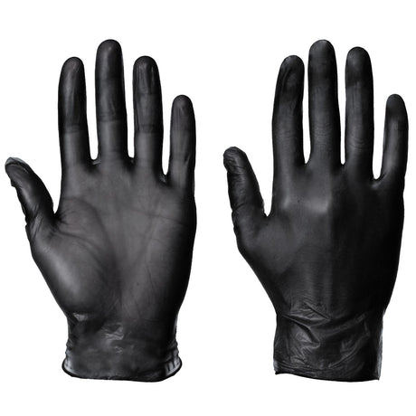 Black Vinyl Powder Free Gloves - Case of 1000 (10 Boxes of 100)