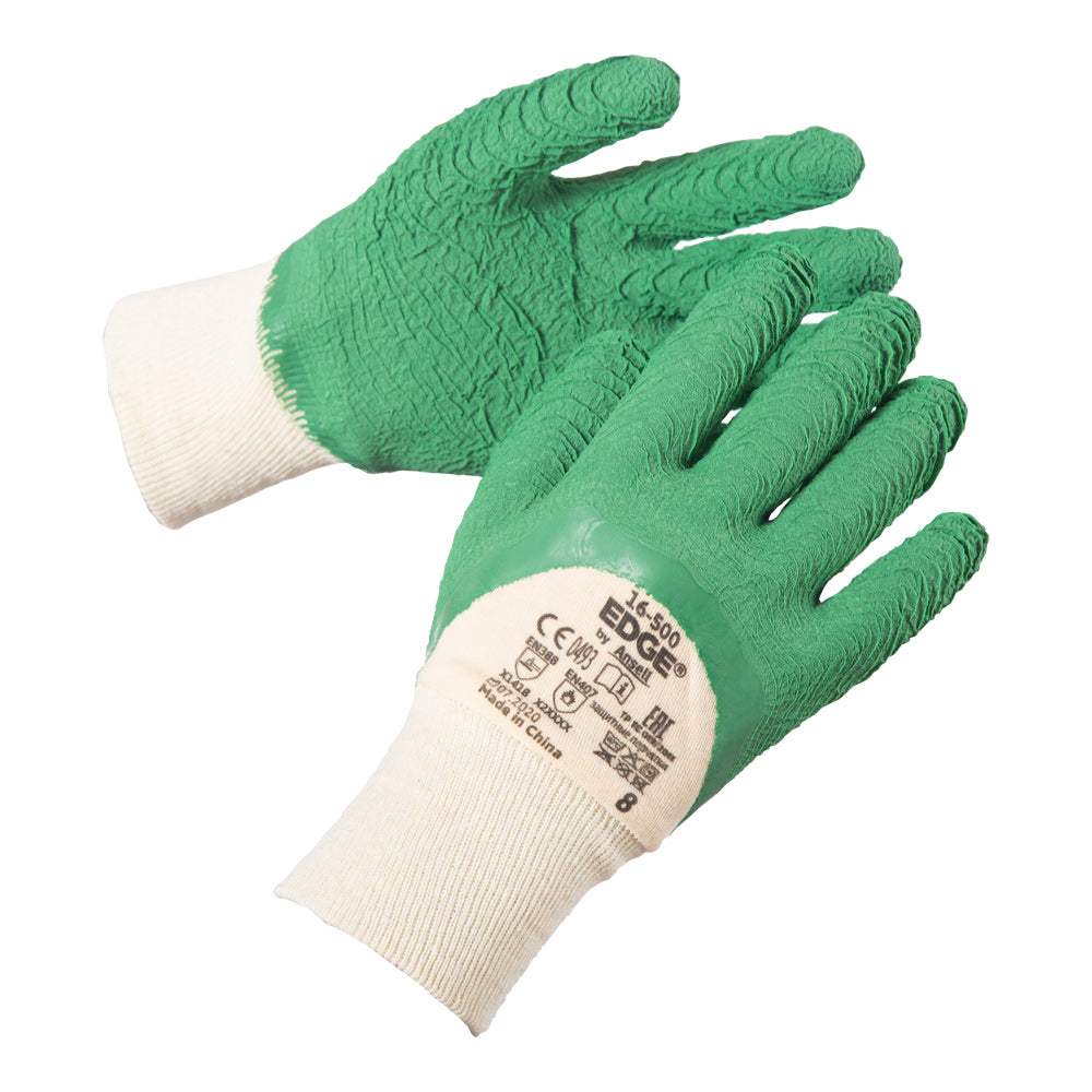 Ansell EDGE 16-500 Latex Coated Work Gloves - Size 8 - Medium
