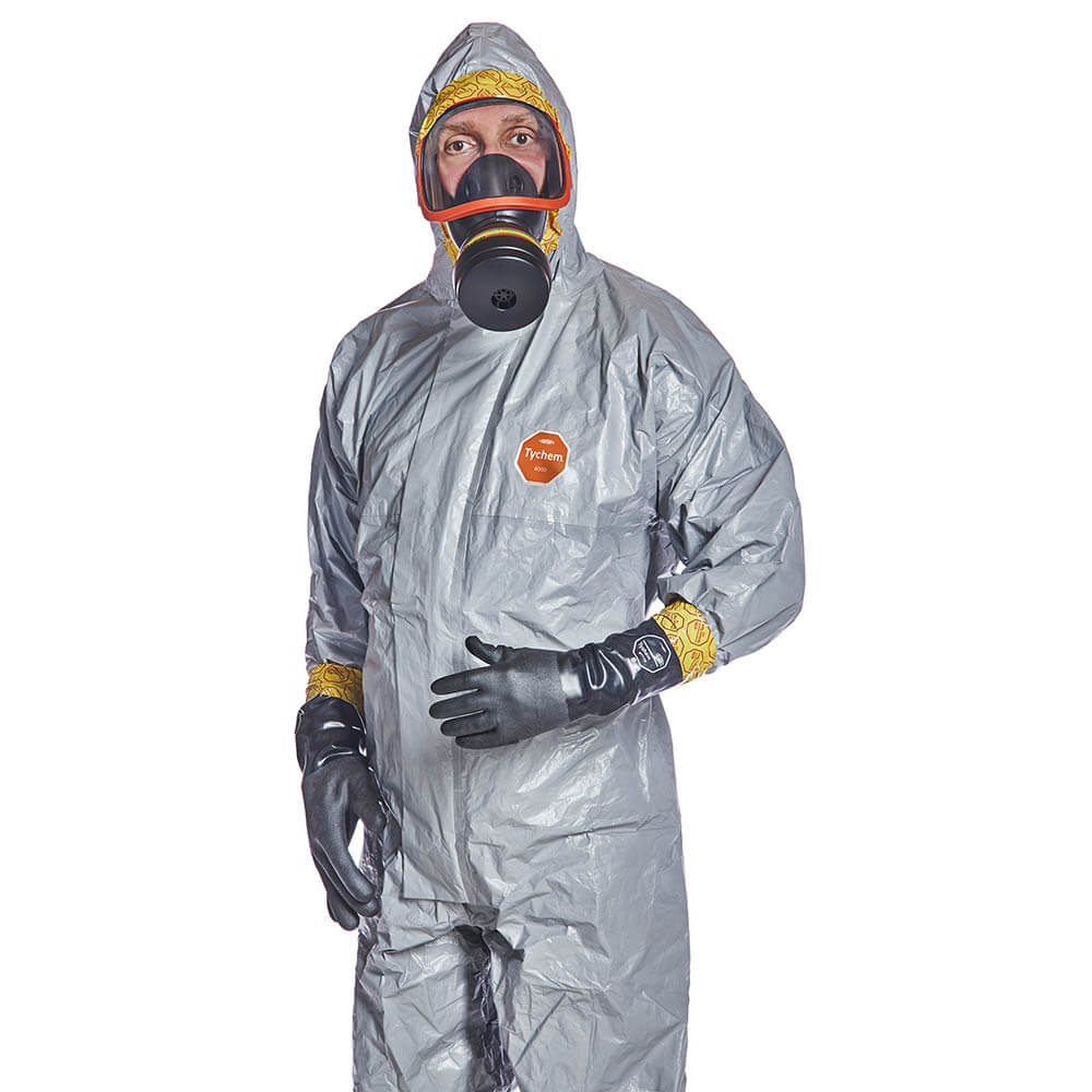 DuPont Tychem 6000 F Plus Grey Hooded Coverall