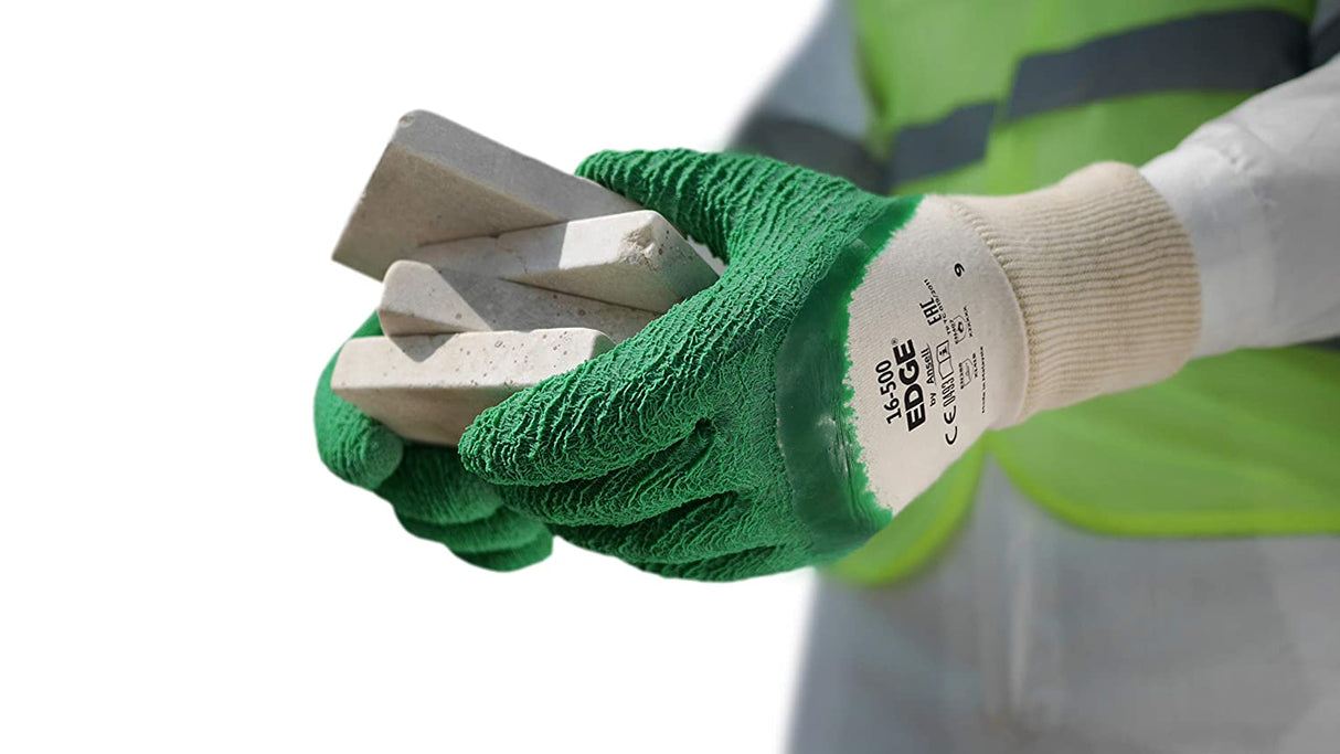 Ansell EDGE 16-500 Latex Coated Work Gloves - Size 8 - Medium