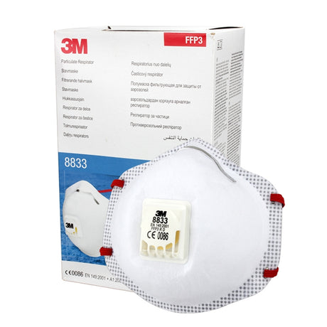 3M 8833 - FFP3 Disposable Respirator Mask - Valved - Box of 10