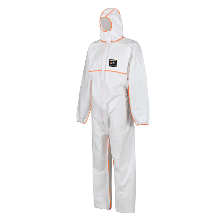 Alphashield 2200-White Hooded Coverall - Type 5 & 6 Coverall