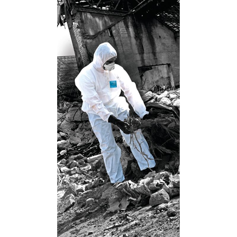 Ansell Alphatec 1500 Plus Model 111 White Protective Coverall with Hood - Type 5/6