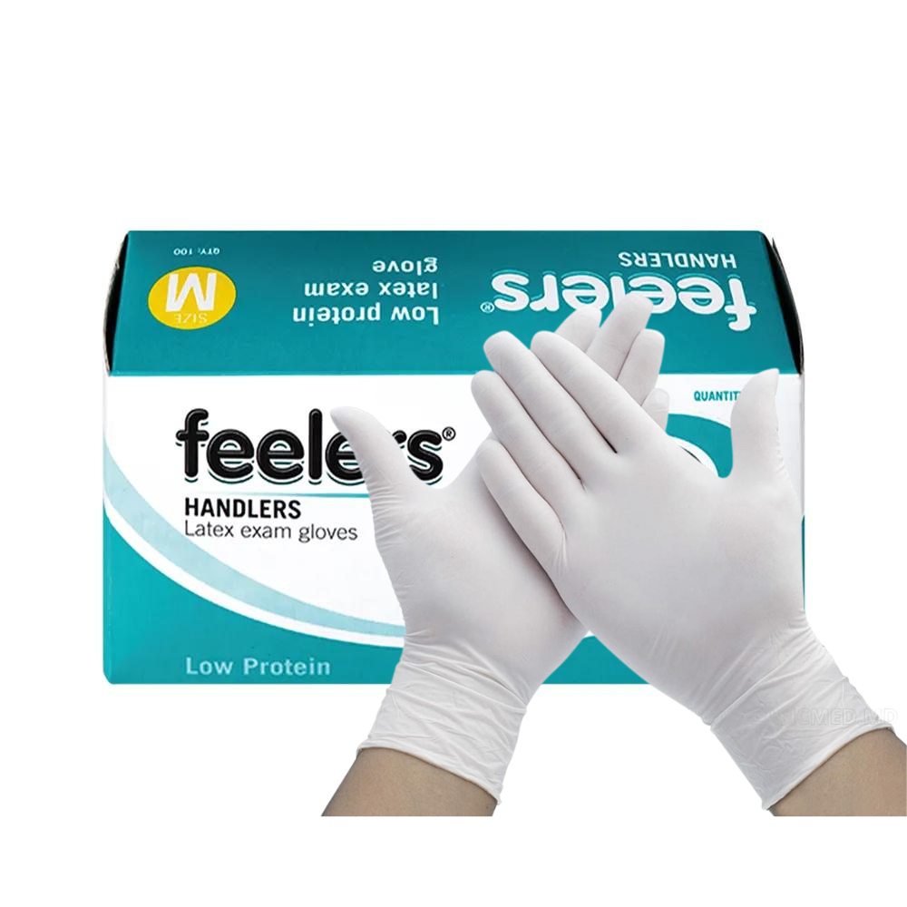 Feelers Handlers Latex Examination Gloves - Pack of 100