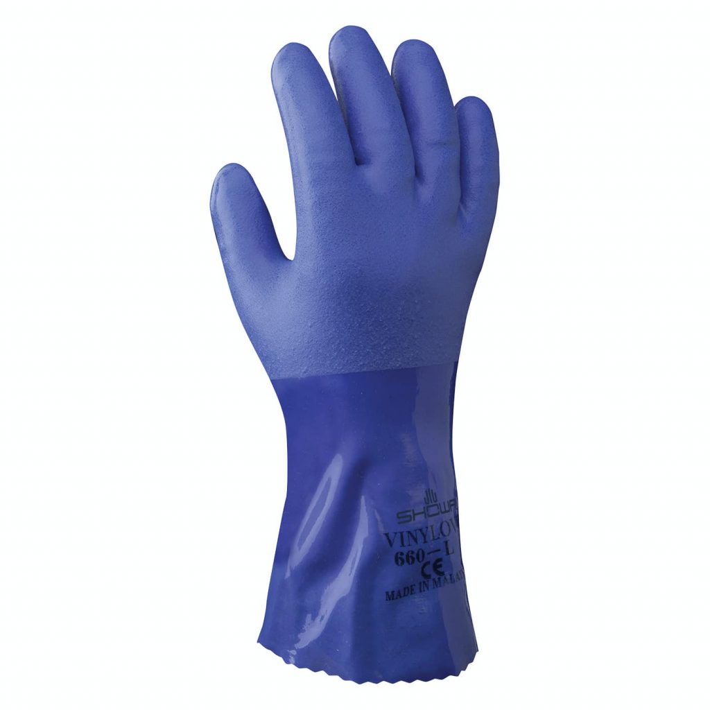 Showa 660 Oil Resistant Work Gloves Blue - Size 10 - XL