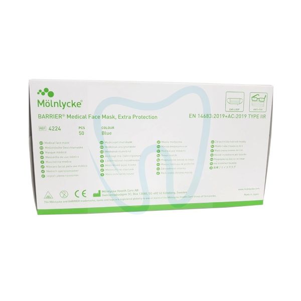 Molnlycke Barrier Standard Type II Face Mask - Box of 60