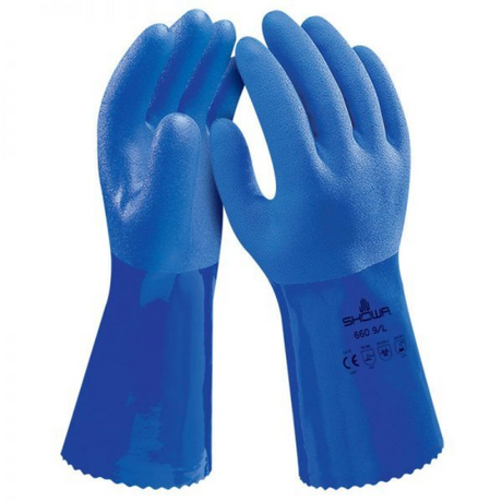Showa 660 Oil Resistant Work Gloves Blue - Size 10 - XL