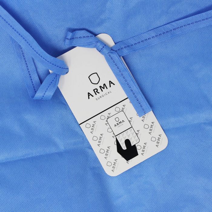 Arma Poly Reinforced Sterile SMS Blue Surgical Gown (LARGE) A12786
