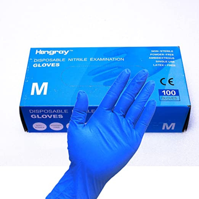 Blue nitrile online exam gloves