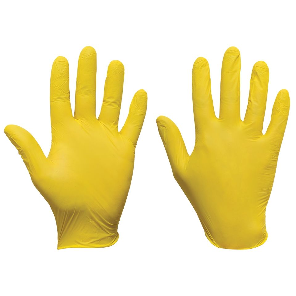 Ultra Nitrile Powder Free Yellow Gloves - Case of 2000  (10 Boxes of 200)
