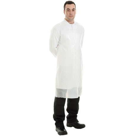 Polyethylene Apron White 20u Disposable - Case of 1000 (10 Boxes of 100)