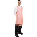 Polyethylene Apron Red  20u Disposable - Case of 1000 (10 Boxes of 100)