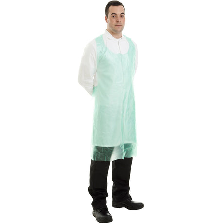 Polyethylene Apron Green  20u Disposable - Case of 1000 (10 Boxes of 100)