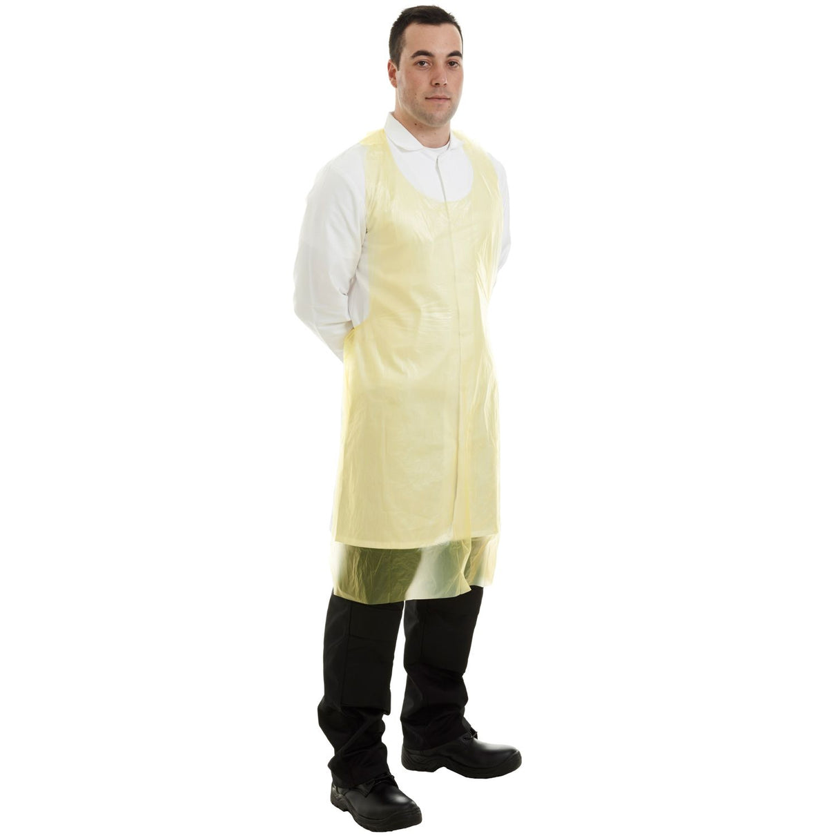 Polyethylene Apron Yellow  20u Disposable - Case of 1000 (10 Boxes of 100)
