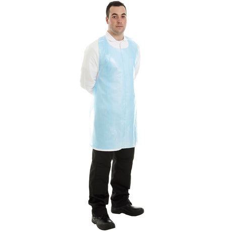 Polyethylene Apron Blue  30u Disposable - Case of 1000 (10 Boxes of 100)