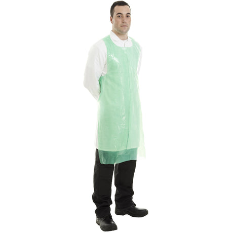 Polyethylene Apron Green 30u Disposable - Case of 1000 (10 Boxes of 100)