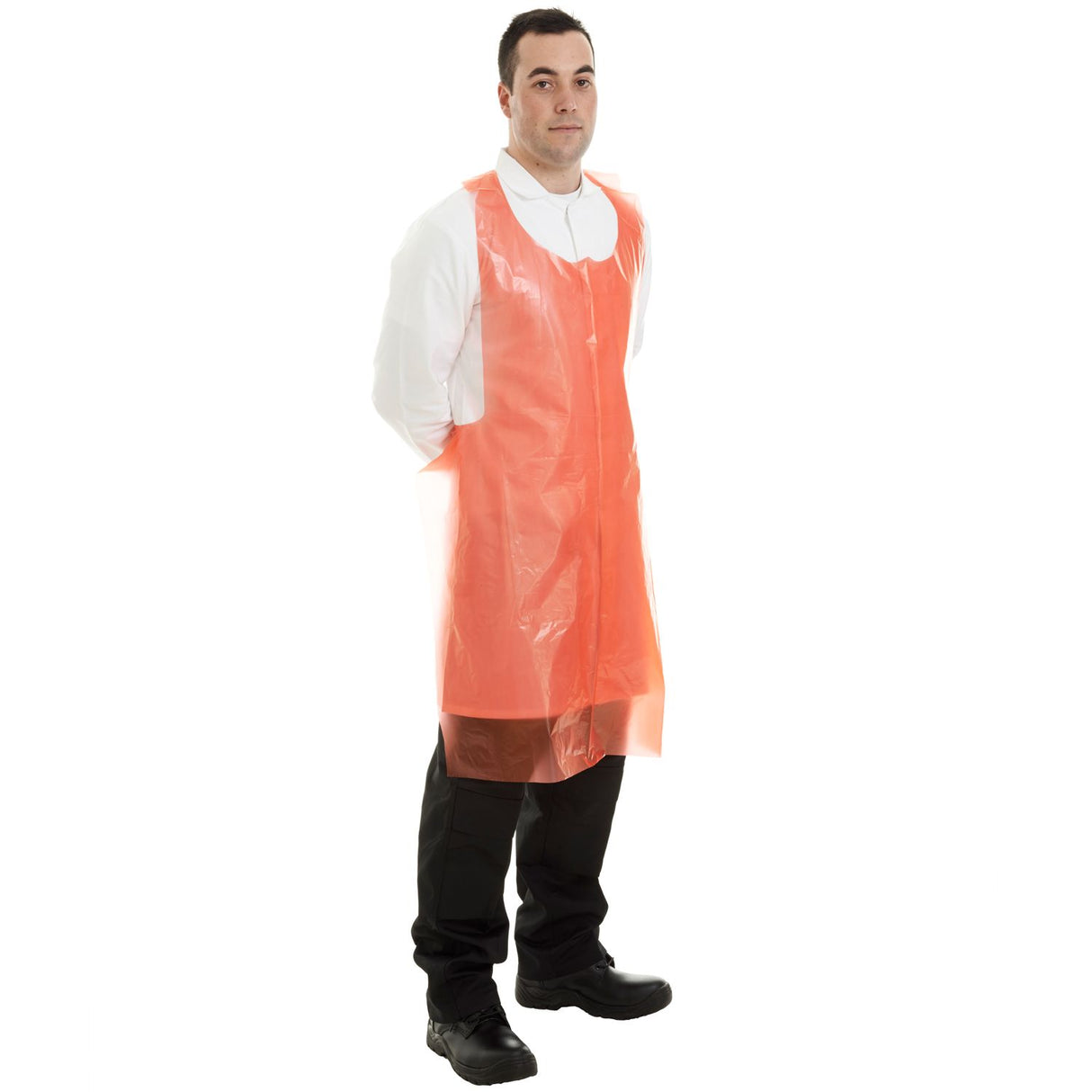 Polyethylene Apron Red Disposable 50u - Case of 500 ((5 Boxes of 100)