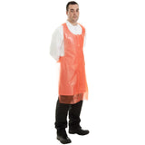 Polyethylene Apron Red Disposable 50u - Case of 500 ((5 Boxes of 100)
