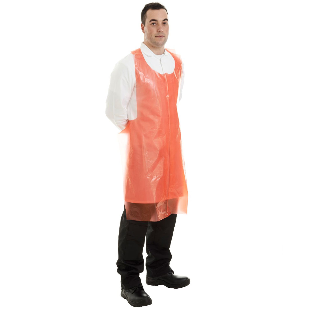 Apron Ropol Polyethylene Apron Red Roll 50u - Case of 500 (5 Boxes of 100) - Bawas