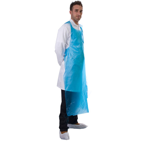 Polyethylene Apron Blue  Flat Pack Disposable 100u - (5 Boxes of 50)