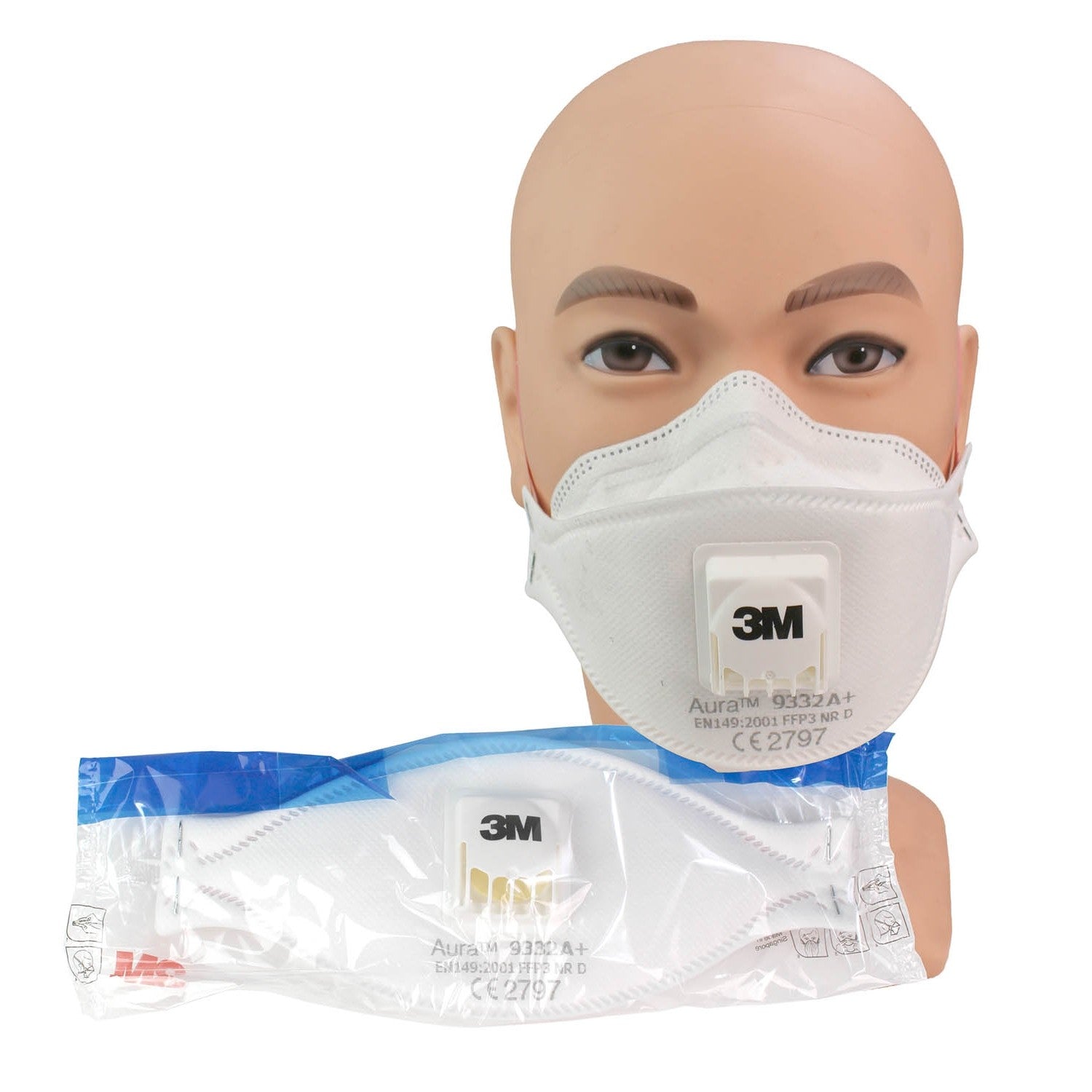 3M AURA 9332+ Valved Particulate Respirator FFP3 NR D - Pack of 10 – Bawas