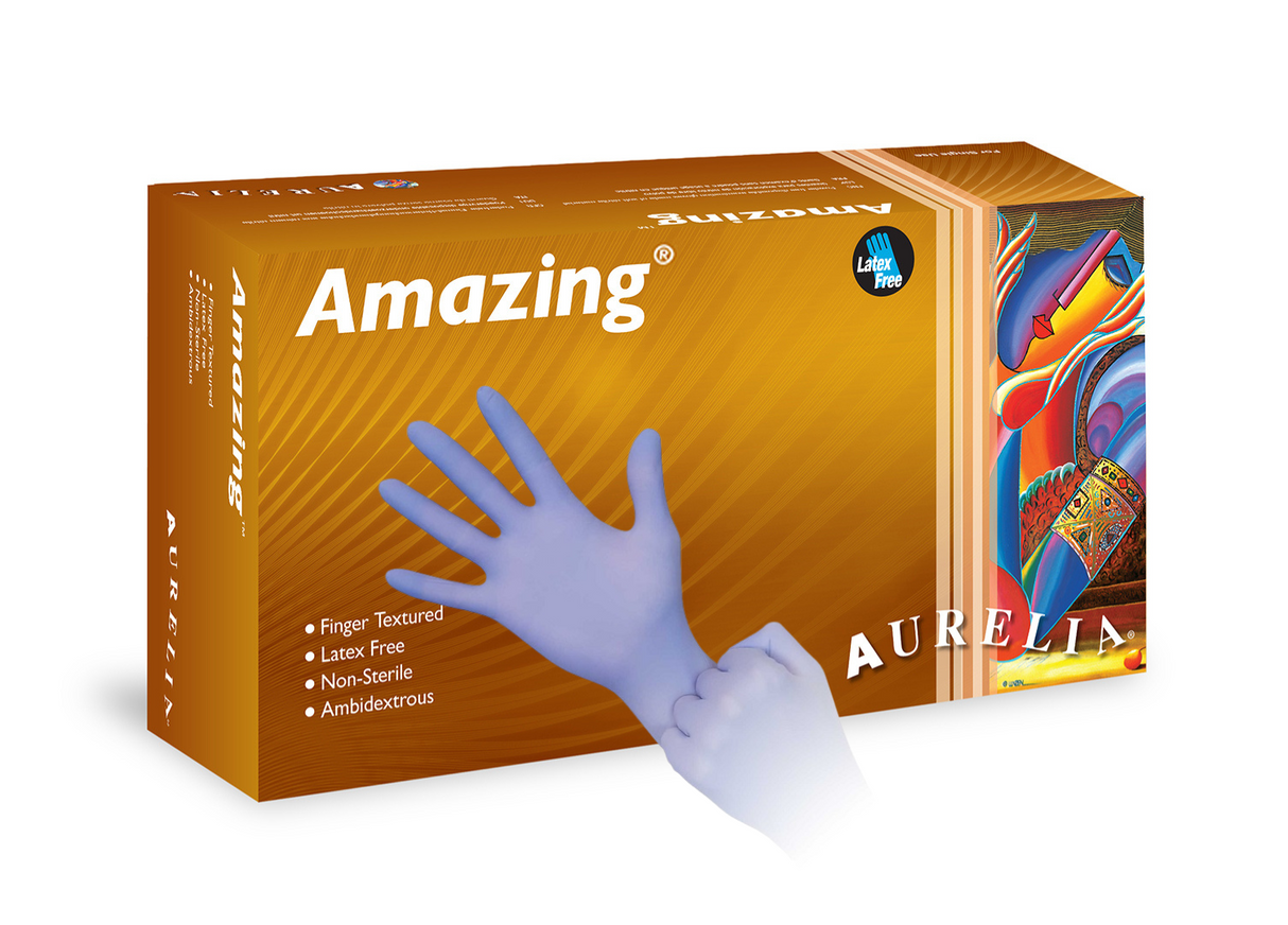 Aurelia Amazing Nitrile Powder Free Examination Gloves - Box of 300