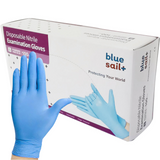 Bluesail Blue Powder-Free Nitrile Disposable Gloves - Box of 100