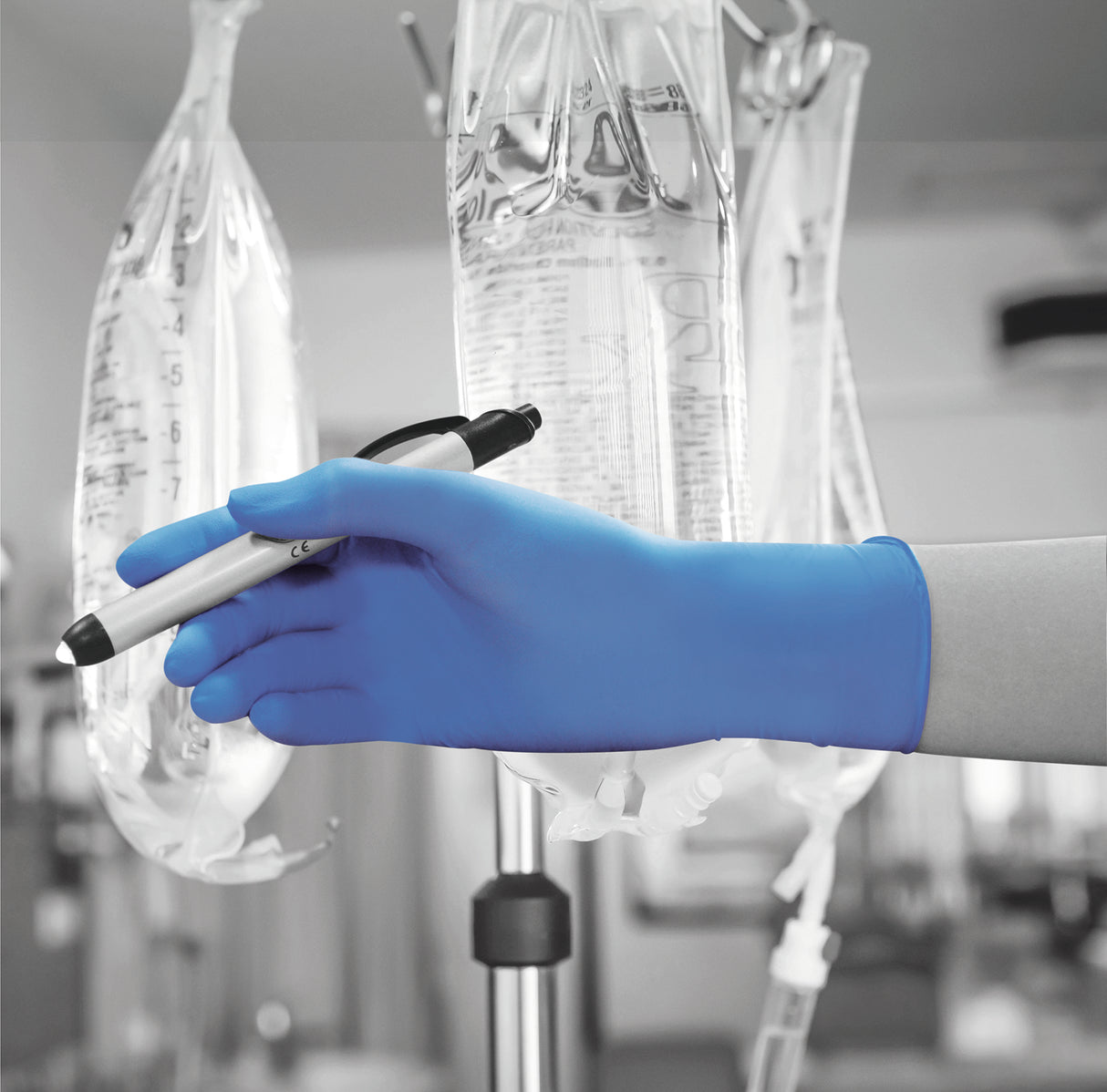 Polyco Healthline GN90 Blue Nitrile Powder Free Examination Gloves - Box of 200