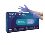 Ansell Microflex 93-843 Nitrile Disposable Gloves - Box of 100