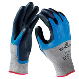 Showa  S-TEX 376 Blue Nitrile Coated Polyester, Stainless Steel Work Gloves