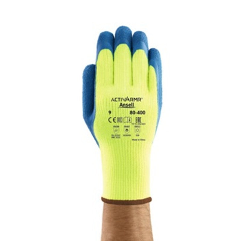 ANSELL ACTIVARMR 80-400 HI-VIS THERMAL WORK GLOVES - SIZE 9