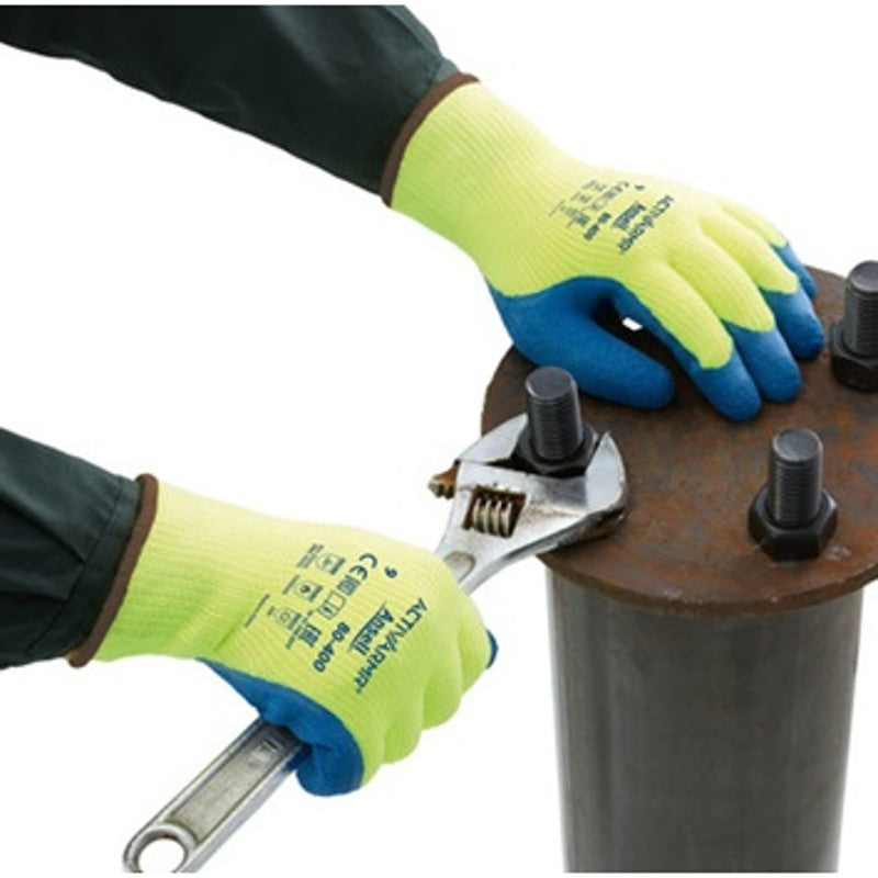 ANSELL ACTIVARMR 80-400 HI-VIS THERMAL WORK GLOVES - SIZE 9