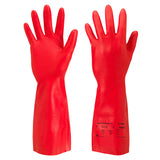 ANSELL SOLVEX 37-900 RED NITRILE CHEMICAL-RESISTANT GAUNTLETS - SIZE 8
