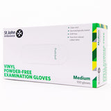 St John Ambulance Vinyl Powder-Free Gloves - Box of 100