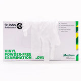 St John Ambulance Vinyl Powder-Free Gloves - Box of 100