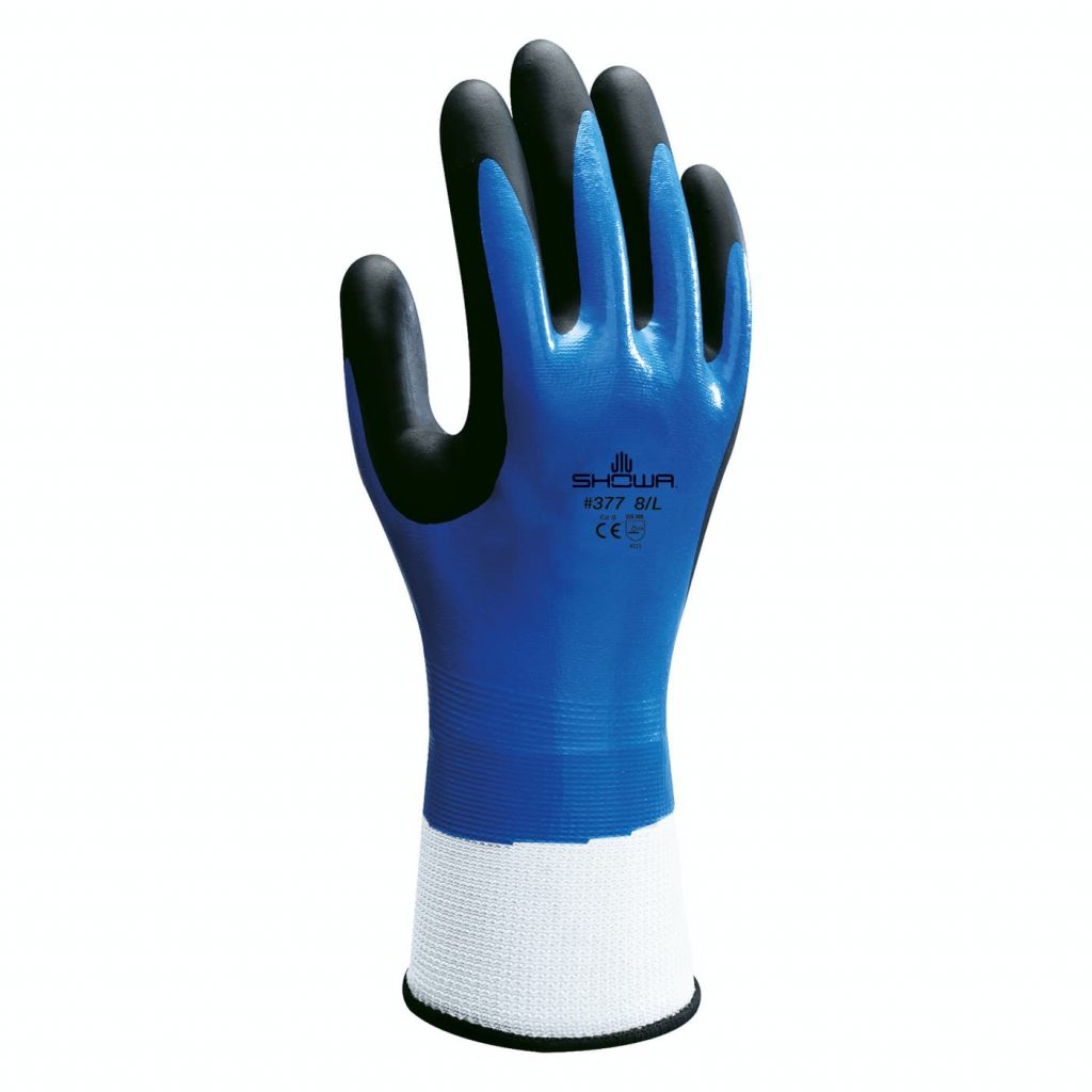 Showa 377 Nitrile-Coated Waterproof Grip Gloves