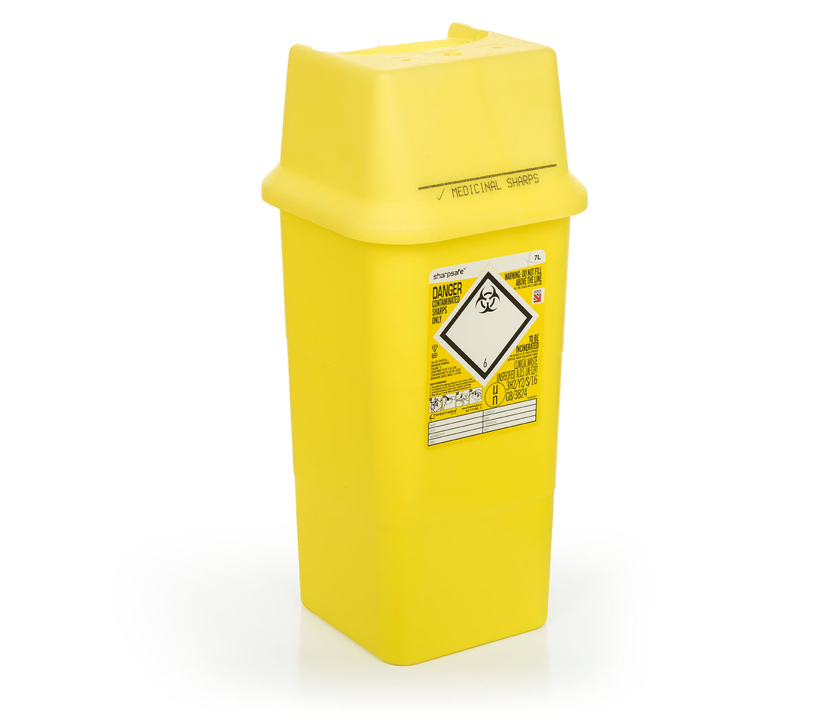Vernacare Sharpsafe Yellow Sharps Bin  7 Litre